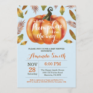 Boy Pumpkin Fall Baby Shower-inbjudan Inbjudningar