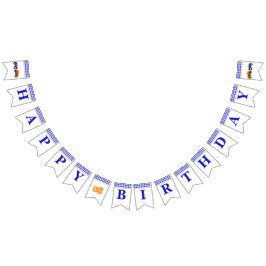 Boy Pumpkin Patch Tractor Blue Birthday Banner Vimplar
