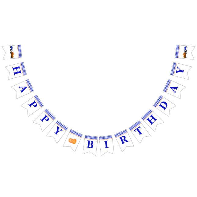 Boy Pumpkin Patch Tractor Blue Birthday Banner Vimplar (Alla)