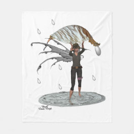 Boy Rain Fairy med Löv Fleece Blanket