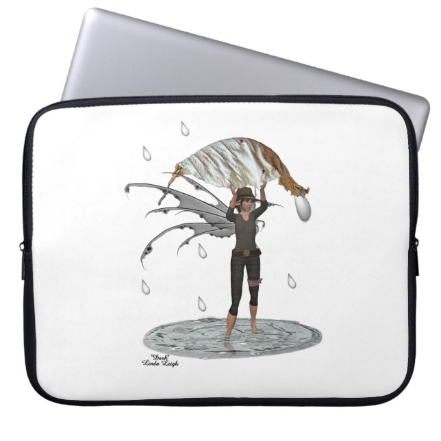 Boy Rain Fairy med Löv Laptop sleeve (Framsidan)