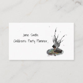 Boy Rain Fairy with Frog Affärskort Visitkort