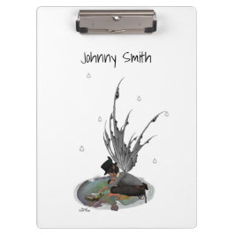 Boy Rain Fairy with Frog Clipboard