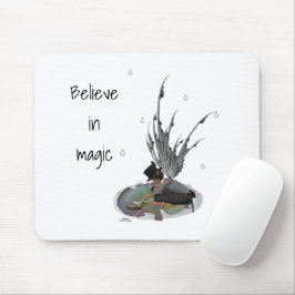 Boy Rain Fairy with Frog Mouse Pad Musmatta