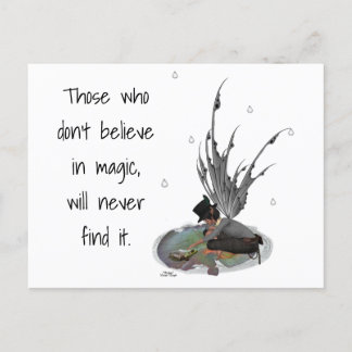 Boy Rain Fairy with Frog Posrcard Vykort