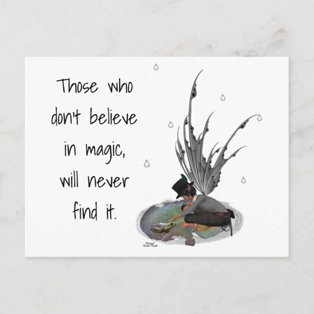 Boy Rain Fairy with Frog Posrcard Vykort (Framsida)