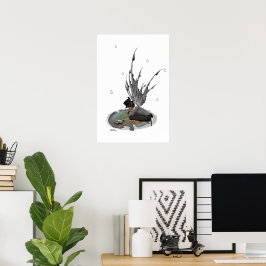Boy Rain Fairy with Frog Poster