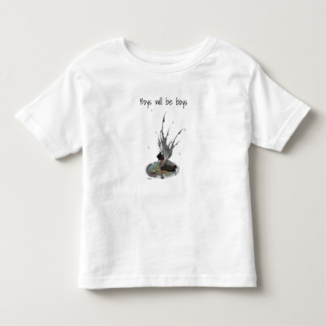 Boy Rain Fairy with Frog Småbarn Boy's T-Shirt (Framsida)