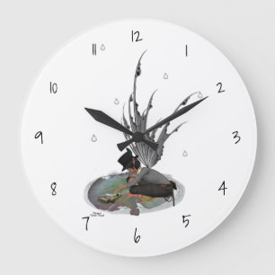 Boy Rain Fairy with Frog Wall Clock Stor Klocka