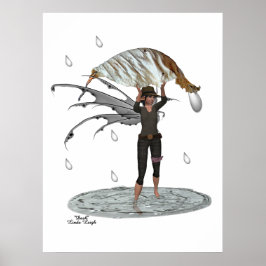 Boy Rain Fairy with Löv Poster