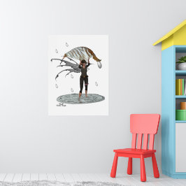 Boy Rain Fairy with Löv Poster