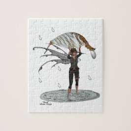 Boy Rain Fairy with Löv Puzzle Pussel