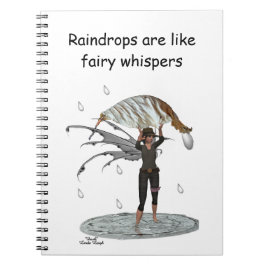 Boy Rain Fairy with Löv Spiral Photo Notebook Anteckningsbok