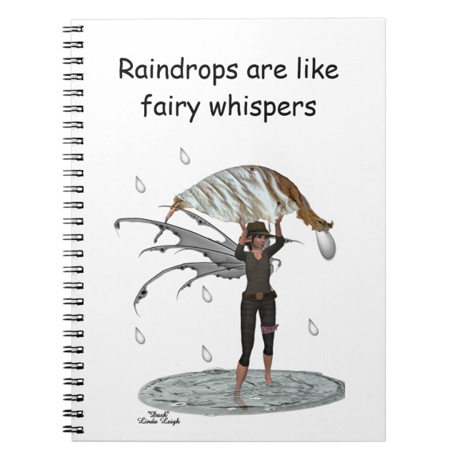 Boy Rain Fairy with Löv Spiral Photo Notebook Anteckningsbok (Framsidan)