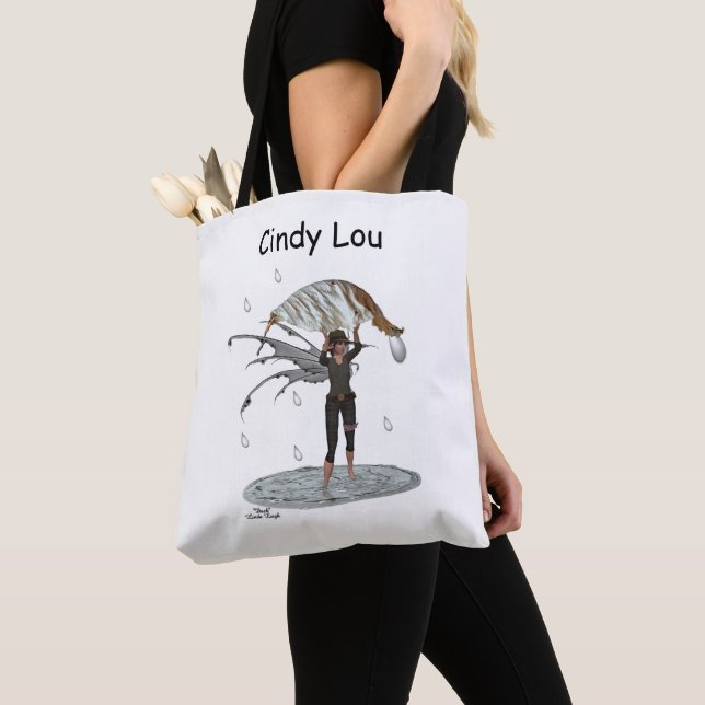 Boy Rain Fairy with Löv Tote Bag Tygkasse (Närbild)