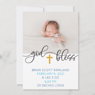 Boy Religiösa Kor Blue Birth Meddelande