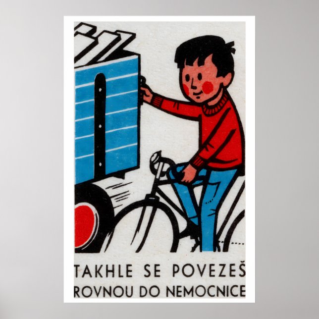 Boy Riding with Truck - Matchbox Print - Czech Poster (Framsidan)