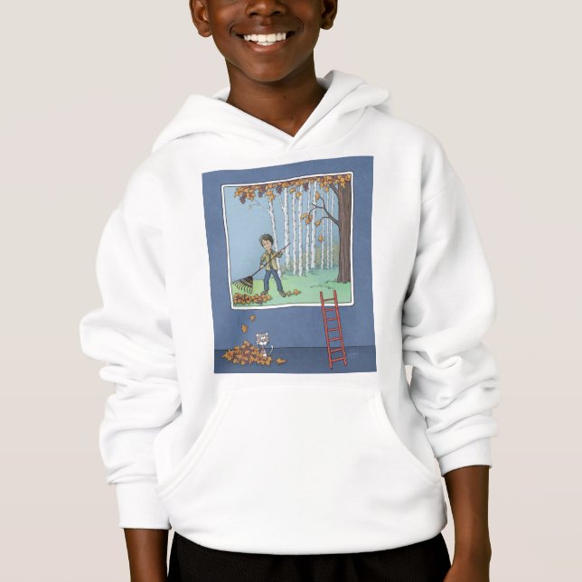 Boy Rking lövs hoodie T Shirt (Framsida)