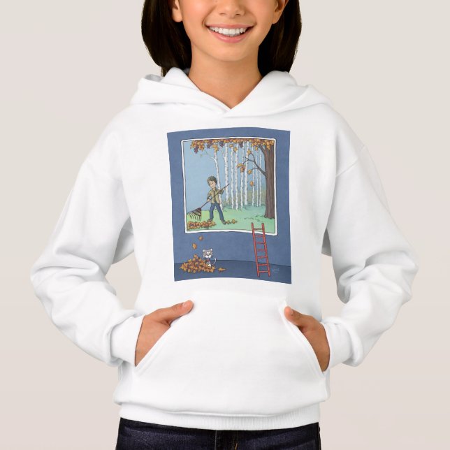 Boy Rking lövs hoodie T Shirt (Framsida)