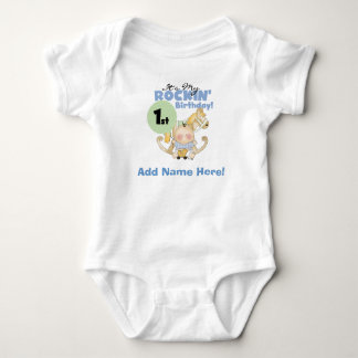 Boy Rockin's First Birthday Tshirt Tröja