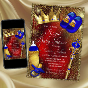 Boy Royal Prince Baby Shower-inbjudan Inbjudningar
