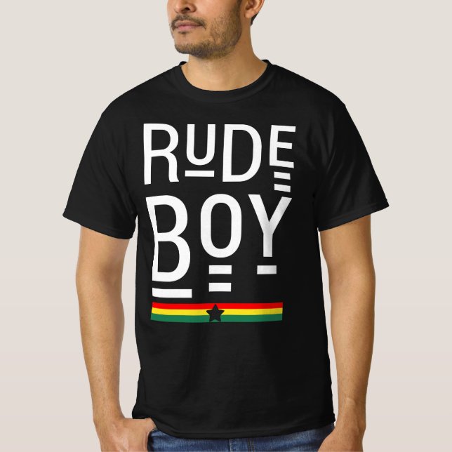 Boy Rude Vibes Bra Only Rasta Reggae Roots T Shirt (Framsida)