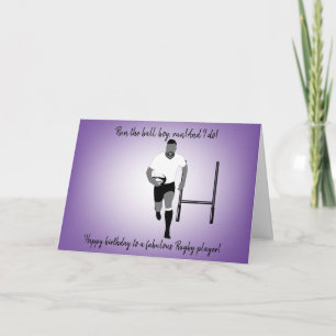 Boy Rugby Player Birthday Card Kort