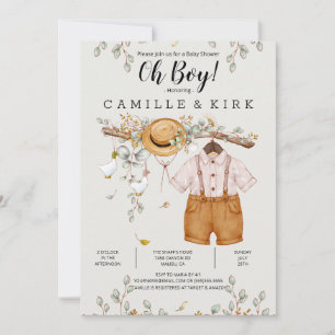 Boy Rustic Farm Land Baby Shower-inbjudan Inbjudningar