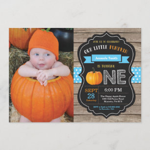 Boy Rustic Pumpkin Första födelsedagsinbjudan Inbjudningar