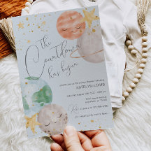 Boy Rymden Baby Shower-inbjudan