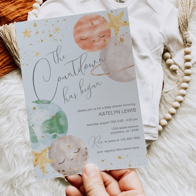 Boy Rymden Baby Shower-inbjudan Inbjudningar (Skapare uppladdad)