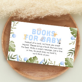 Boy Safari Animal Baby Shower Books for Baby Tilläggskort
