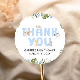 Boy Safari Animal Baby Shower  Runt Klistermärke