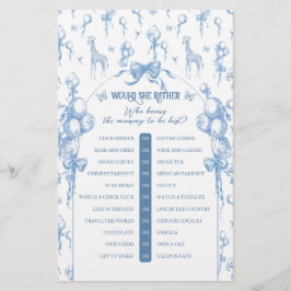 Boy Safari Animal Blue Baby Shower Mamma Game