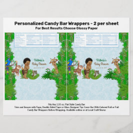 Boy Safari Baby Shower Candy Pub Wrapper Reklamblad