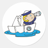 Boy Sailor i Boat