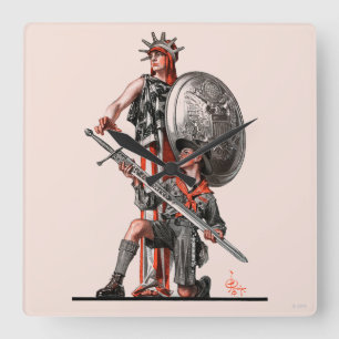 Boy Scout och Liberty Fyrkantig Klocka