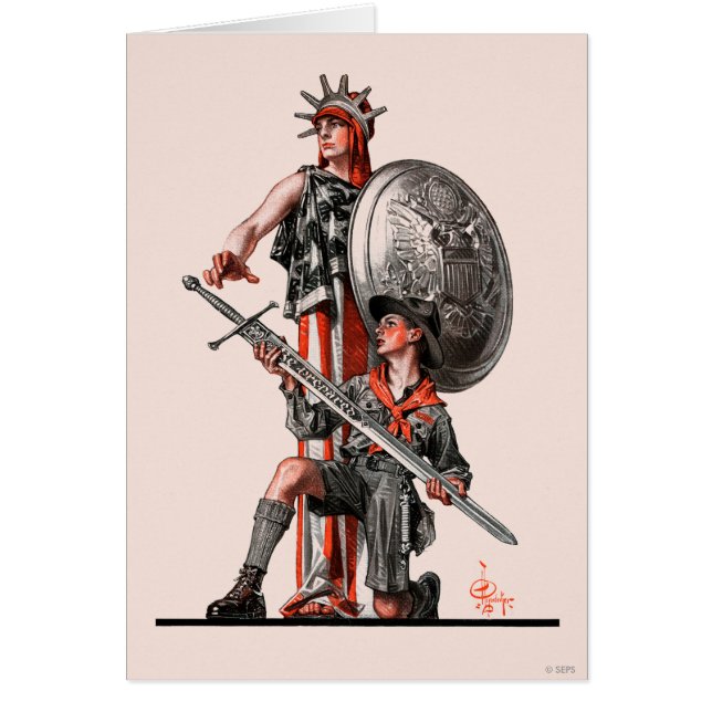 Boy Scout och Liberty Hälsningskort (Framsidan)