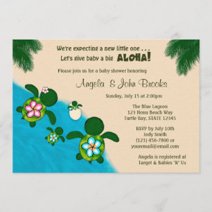 BOY Sea TURTLE Baby Shower Family BLUE Honu 284 Inbjudningar