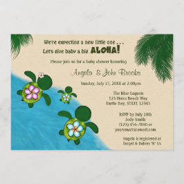 BOY Sea TURTLE Baby Shower Inbjudan BLUE (Honu) 28