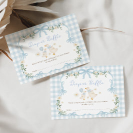 Boy Silly Goose Coquette Blue Bow Diaper Raffle Tilläggskort