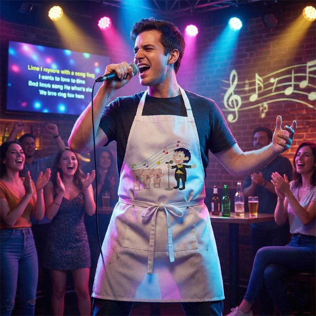 Boy Singing med Tre Grisar Choir Förkläde (Skapare uppladdad)
