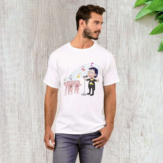 Boy Singing med Tre Grisar Choir T Shirt (Skapare uppladdad)