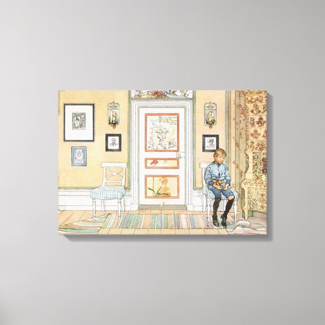 Boy Sitta i Corner (av Carl Larsson) Canvas (Framsida)