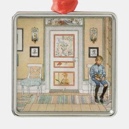 Boy Sitta i Corner (av Carl Larsson) Julgransprydnad Metall