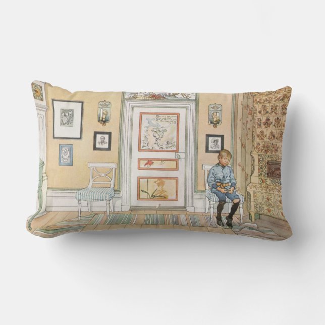 Boy Sitta i Corner (av Carl Larsson) Lumbarkudde (Framsida)