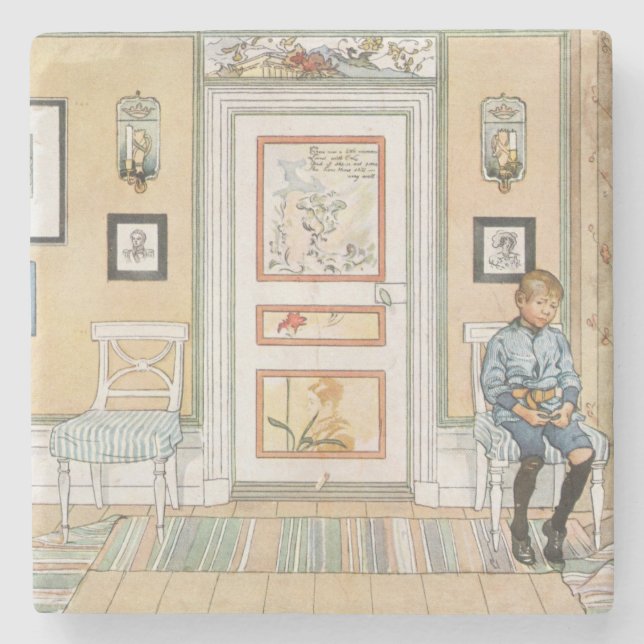 Boy Sitta i Corner (av Carl Larsson) Stenunderlägg (Framsidan)