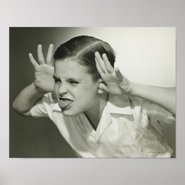 Boy Skapar Ansikte Poster (Framsidan)