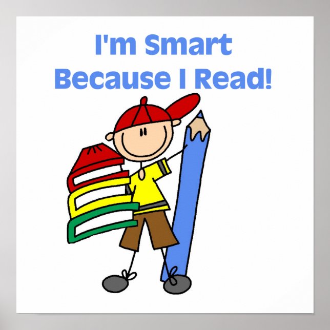 Boy Smart för att jag läser Poster (Framsidan)