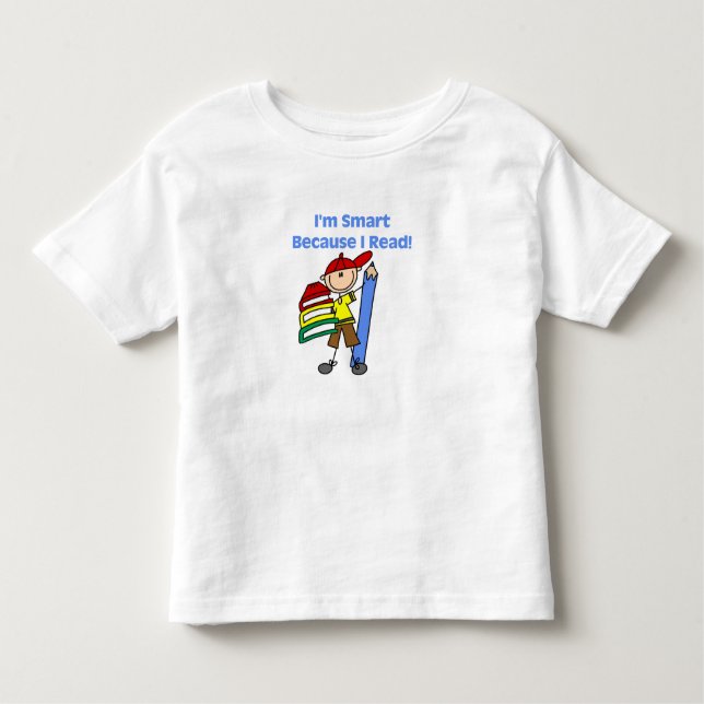 Boy Smart för att jag läser T-shirt (Framsida)